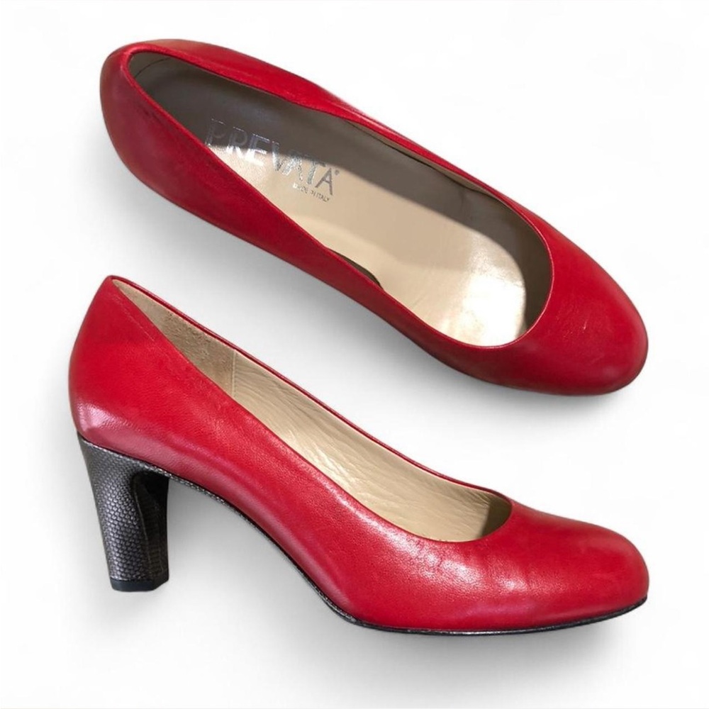 Prevata Red Leather Pumps